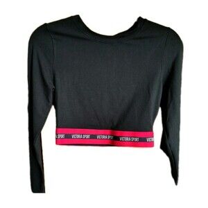 Victoria Sport Crop Top Size S Long Sleeve Cotton Blend